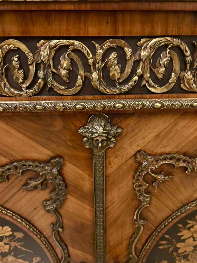 Exceptional Quality Antique French Louis XVI Style Marble-Top Side Cabinet